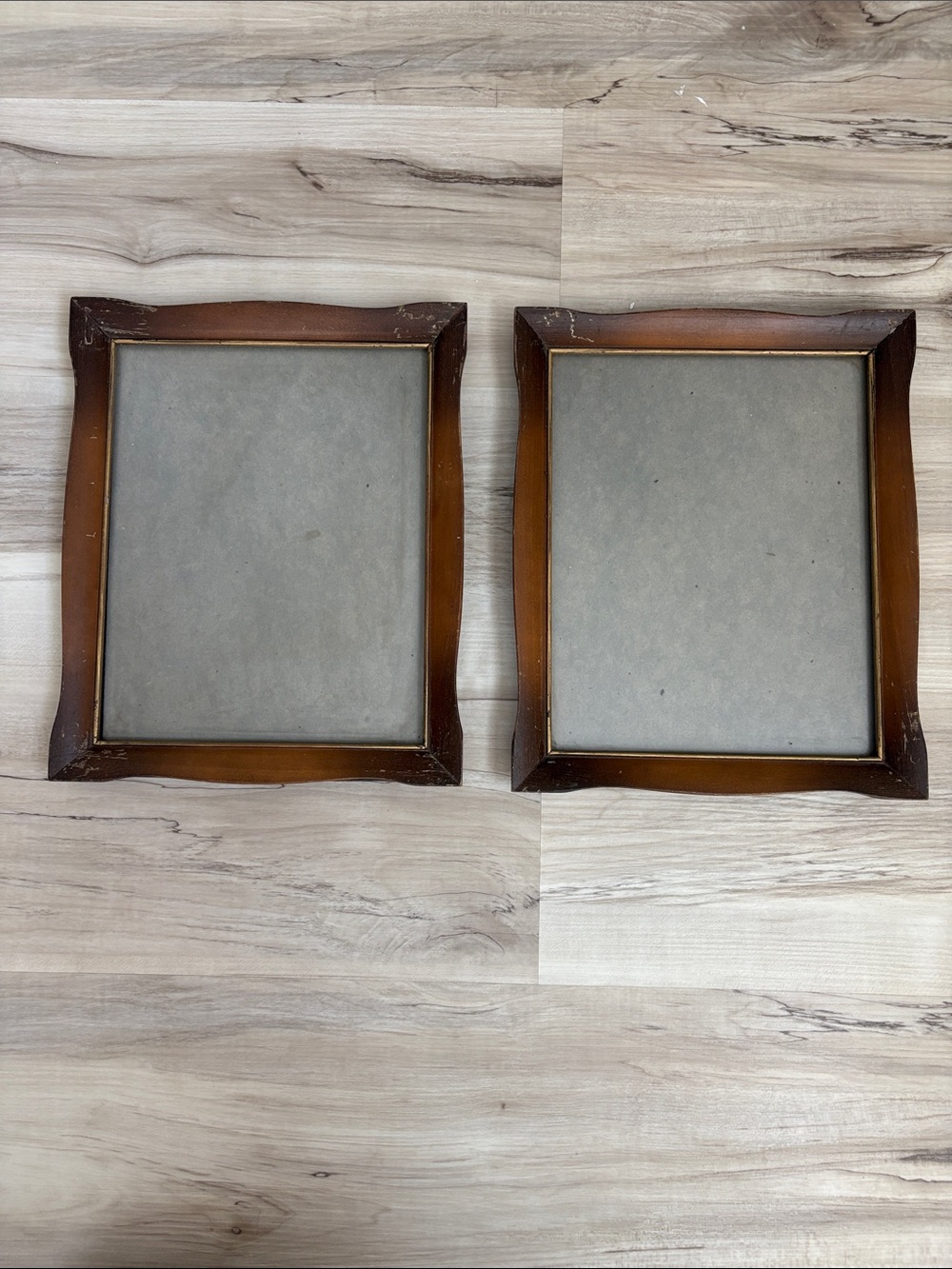 Set of VTG mid century Brown Wood Picture Frames